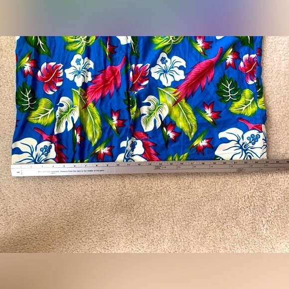 Harshal Caribana NWT Blue Pink Green Tropical Print SS Hawaiian Shirt XL - Picture 10 of 11